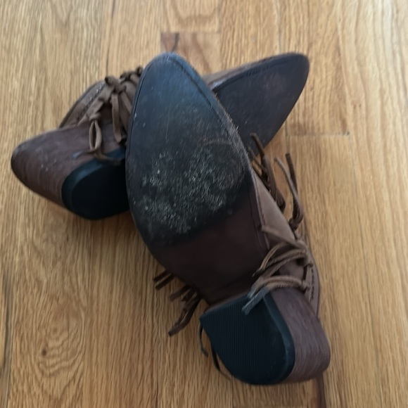 Old Gringo sz 6.5B fringed pointed toe heeled mules brown great pre owned cond - Picture 6 of 7
